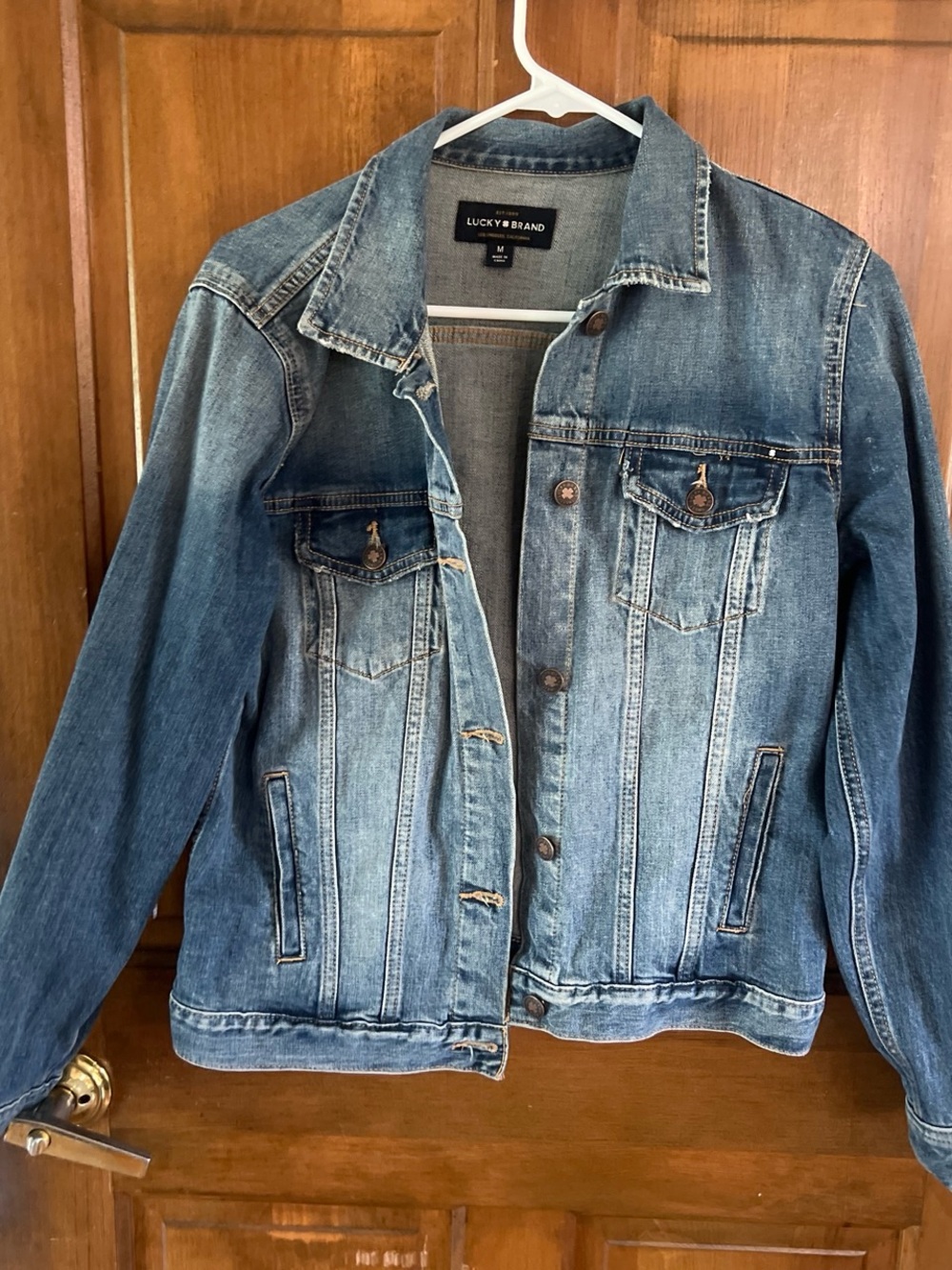 Lucky Brand Distressed Blue Denim Jacket